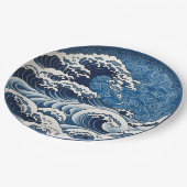 伝統的素晴らし日本の波セラミックデザイン ペーパープレート (アングル)