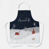 伝統的素朴冬のクリスマスプレゼント エプロン (正面)