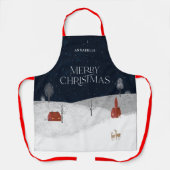 伝統的素朴冬のクリスマスプレゼント エプロン (正面)