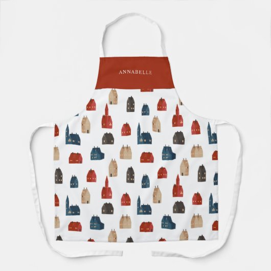 伝統的素朴冬のクリスマスプレゼント エプロン (正面)