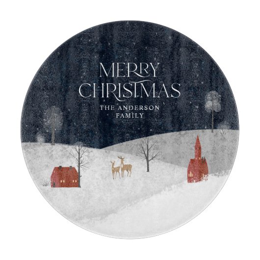 伝統的素朴冬のクリスマスプレゼント カッティングボード (正面)