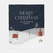 伝統的素朴冬のクリスマスプレゼント フリースブランケット (正面)