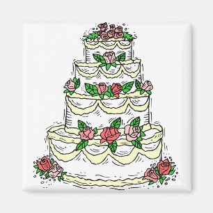 伝統的結婚ケーキ マグネット