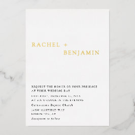 伝統的結婚ミニマル金箔エレガント 箔招待状