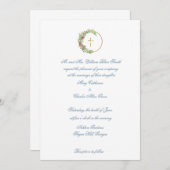 伝統的結婚式招待状、クロス付きフローラ 招待状 (正面/裏面)