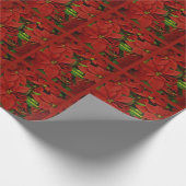 伝統的絵を描Red Poinsettia Christmas ラッピングペーパー (角)