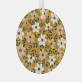 伝統的花:シームレスパターン ガラスオーナメント (正面右)