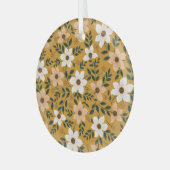 伝統的花:シームレスパターン ガラスオーナメント (正面左)