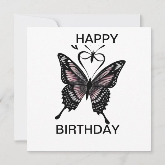 伝統的蝶タトゥー、ハッピーバースデー (正面)