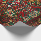 伝統的装飾フローラペイズリー ラッピングペーパー (角)