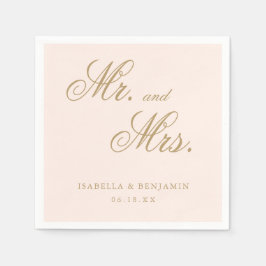 伝統的赤面ピンクエレガフォーマルントウェディング スタンダードカクテルナプキン