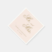 伝統的赤面ピンクエレガフォーマルントウェディング スタンダードカクテルナプキン (角)