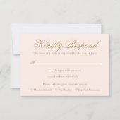 伝統的赤面ピンクエレガフォーマルントウェディング 出欠カード (正面)