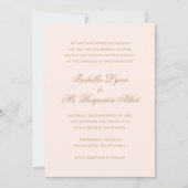 伝統的赤面ピンクエレガフォーマルントウェディング 招待状 (正面)