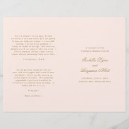 伝統的赤面ピンクフォーマル結婚式 プログラム