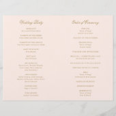 伝統的赤面ピンクフォーマル結婚式 プログラム (裏面)