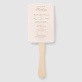 伝統的赤面ピンクフォーマル結婚式 プログラム ハンドファン (正面)