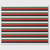 -伝統的赤/緑/黒？ホワイト ラッピングペーパー (フラット)