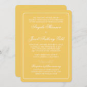 伝統的金ゴールドと白結婚式招待状 招待状 (正面/裏面)