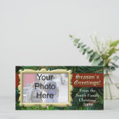 伝統的金ゴールドシーズングリーティングフォトカード シーズンカード (スタンド正面)
