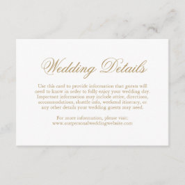 伝統的金ゴールドフォーマルエレガントな結婚式 エンクロージャーカード