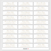 伝統的金ゴールドフォーマルエレガントな結婚式 シール (シート)