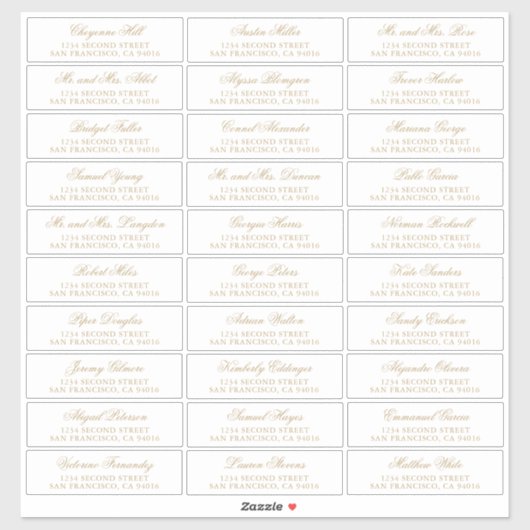 伝統的金ゴールドフォーマルエレガントな結婚式 シール (シート)