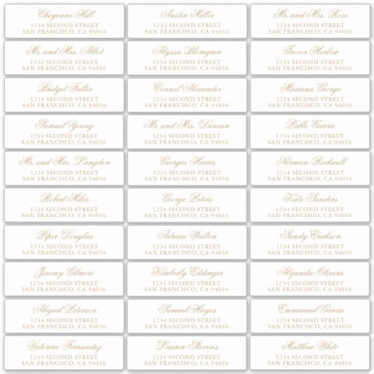 伝統的金ゴールドフォーマルエレガントな結婚式 シール (正面)