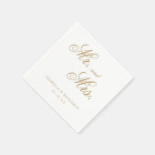 伝統的金ゴールドフォーマルエレガントな結婚式 スタンダードカクテルナプキン (角)