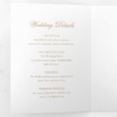 伝統的金ゴールドフォーマルエレガントな結婚式 三つ折り招待状 (内部最初)