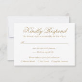 伝統的金ゴールドフォーマルエレガントな結婚式 出欠カード (正面)