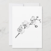 伝統的金ゴールドフレームホワイトオーキッドブライダルシャワー サンキューカード (裏面)