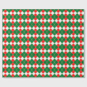 伝統的金ゴールド赤い緑の白ひし形のプライド ラッピングペーパー (フラット)