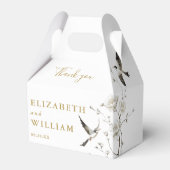 伝統的金ゴールドChinoiserie結婚's Thank You フェイバーボックス (裏面サイド)