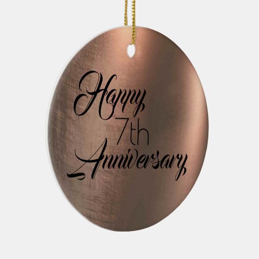 伝統的銅7周年記念写真バック セラミックオーナメント (右)