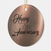 伝統的銅7周年記念写真バック セラミックオーナメント (左)