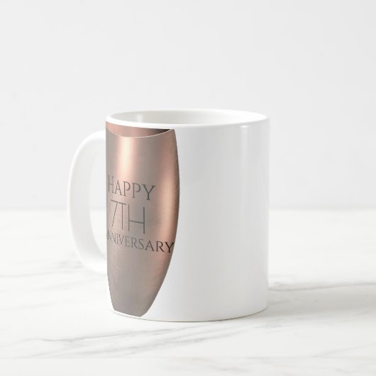 伝統的銅7周年記念 コーヒーマグカップ (正面左)