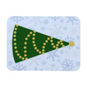 伝統的雪の上のクリスマスツリー マグネット (横)