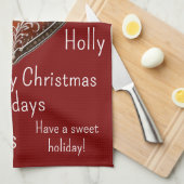 伝統的飾Christmas Cookie キッチンタオル (四つ折り)