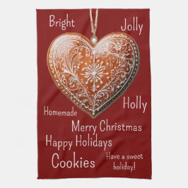 伝統的飾Christmas Cookie キッチンタオル