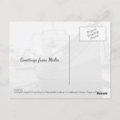 伝統的魚釣りボートマストライプのーザックスロクマルタ ポストカード (裏面)