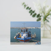 伝統的魚釣りボートinギリシャはがき ポストカード (スタンド正面)