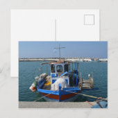 伝統的魚釣りボートinギリシャはがき ポストカード (正面/裏面)