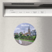 伝統的魚釣りヴィレッジマルケンインオランダ マグネット (インサイチュ (食洗機))