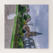 伝統的魚釣りヴィレッジマーケンインオランダ ジグソーパズル (横)