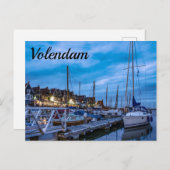 伝統的魚釣り町夜景はがき ポストカード (正面/裏面)