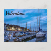 伝統的魚釣り町夜景はがき ポストカード (正面)