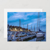 伝統的魚釣り街の夜景 ポストカード (正面/裏面)