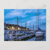 伝統的魚釣り街の夜景 ポストカード (正面)