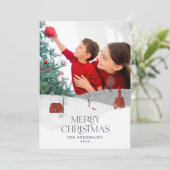 伝統的1素朴枚の写真Winter Merry Chrimas シーズンカード (スタンド正面)